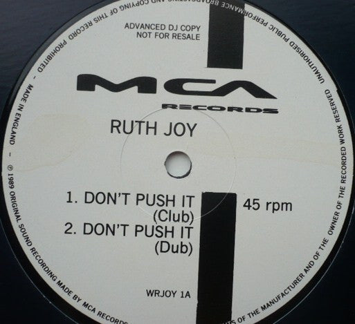 Ruth Joy : Don't Push It / Gimme Your Love (12", Promo)