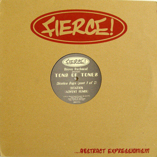 Steve Rachmad Presents Tons Of Tones : Citation Saga (Part 1 Of 2) (12")