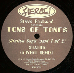 Steve Rachmad Presents Tons Of Tones : Citation Saga (Part 1 Of 2) (12")