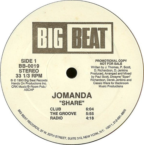 Jomanda : Share / Searchin' (12", Promo)