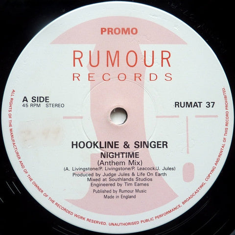 Hookline & Singer : Nightime (12", Promo)