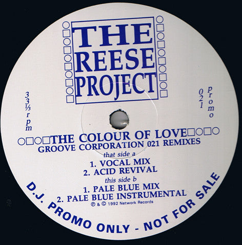 The Reese Project : The Colour Of Love (Groove Corporation 021 Remixes) (12", Promo)