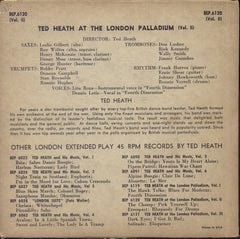 Ted Heath And His Music : Ted Heath At The London Palladium Vol. 2 (7", EP)