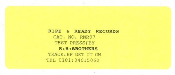 RB Brothers : Get It On EP (12", EP, TP, W/Lbl)