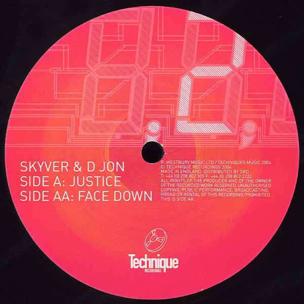 Skyver & D Jon : Justice / Face Down (12")