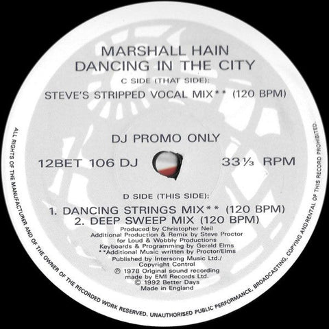 Marshall Hain : Dancing In The City (2x12", Promo)