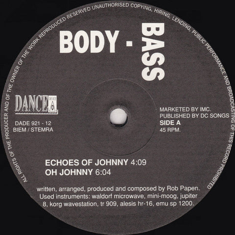 Body Bass : Echoes Of Johnny / Oh Johnny (12", Maxi)