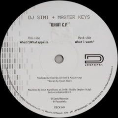 DJ Simi & Master Keys : What E.P. (12", EP)