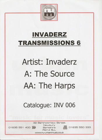 Invaderz : The Source / The Harps (12", Promo, W/Lbl)