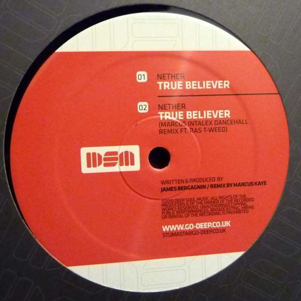 Nether (2) : True Believer / True Believer (Marcus Intalex Dancehall Remix Ft. Ras T-Weed) (12")