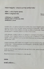 Neon Heights : Check Out The White Folks (12", Promo, W/Lbl)