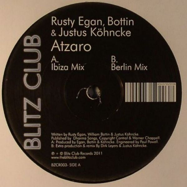Rusty Egan, Bottin & Justus Köhncke : Atzaro (12")