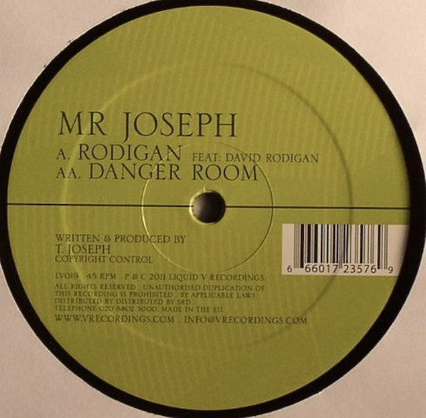 Mr Joseph : Rodigan / Danger Room (12")