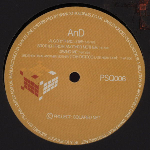 AnD (7) : Algorythmic Love (12", Ltd)