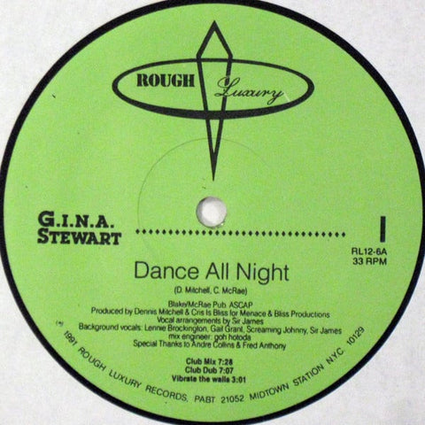 G.I.N.A. Stewart : Dance All Night (12")