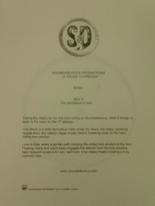 Silva D : Love & Hate / One Blood (12", Promo, W/Lbl)