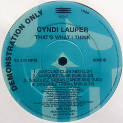 Cyndi Lauper : That's What I Think (12", Promo)
