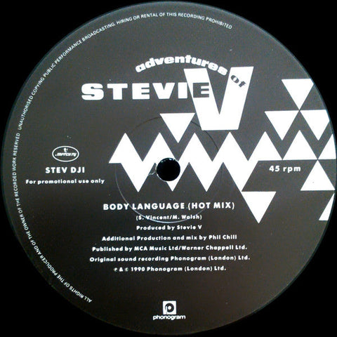 Adventures Of Stevie V. : Body Language (12", Promo)