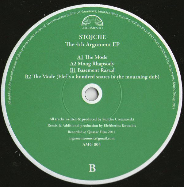 Stojche : The 4th Argument EP (12", EP)