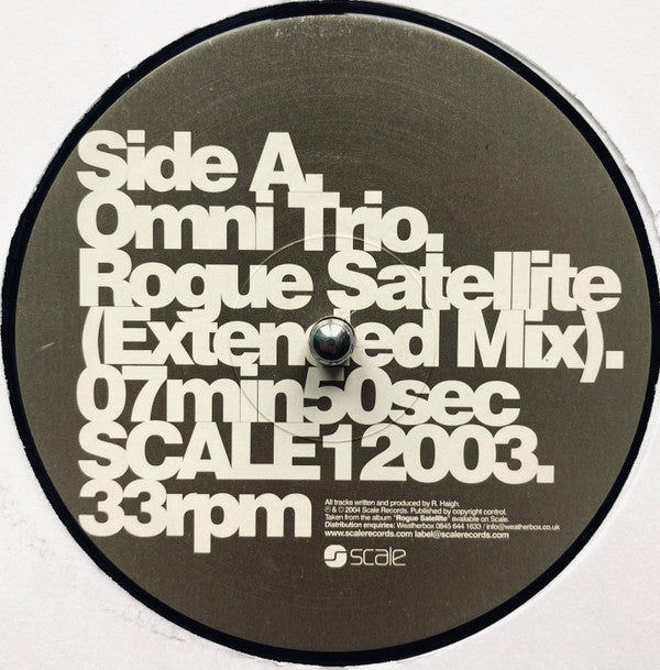 Omni Trio : Rogue Satellite (Extended Mix) / Less Than Zero (12")