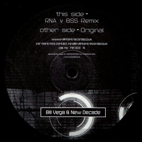Bill Vega & New Decade : Running Scared (12")