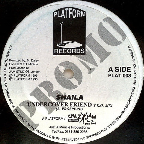 Shaila Prospere : Undercover Friend (T.K.O Mix) / Alright (Slow Jam Mix) (12", Promo)
