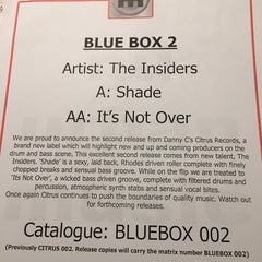 The Insiders : Shade / It's Not Over (12", Promo, W/Lbl)