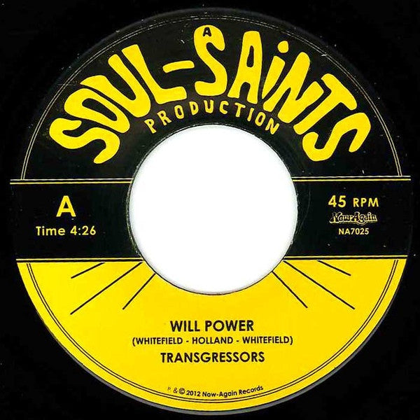 Transgressors : Will Power / Money For Born, Money For Die (7")