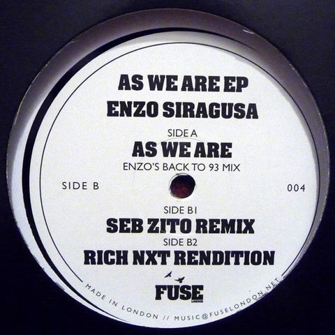 Enzo Siragusa : As We Are EP (12", EP)