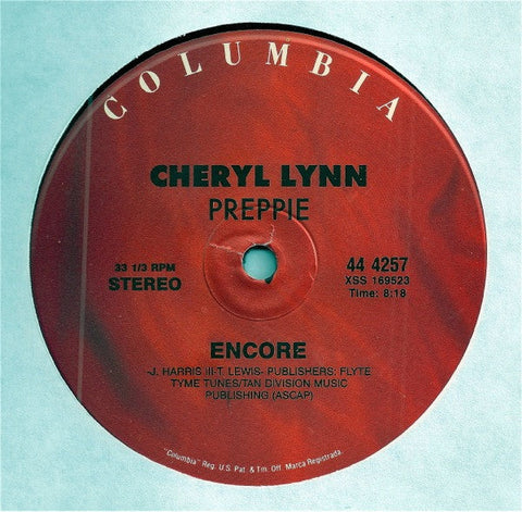 Cheryl Lynn : Preppie (12", Single, Unofficial)