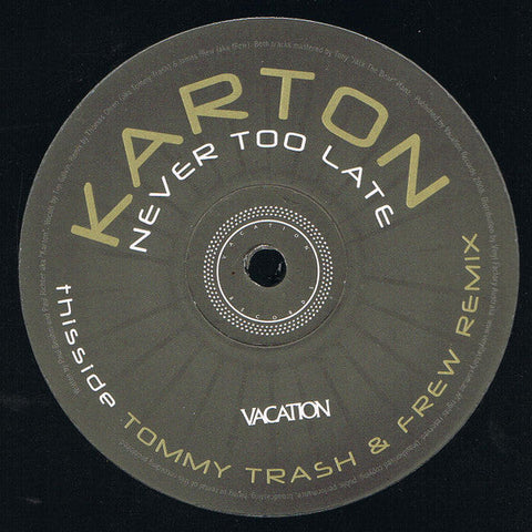 Karton : Never Too Late (12")