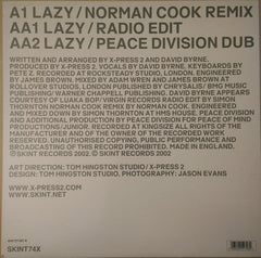 X-Press 2 Featuring David Byrne : Lazy (Remixes) (12", Single)