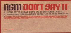 New Sector Movements : Don't Say It (12", Promo)