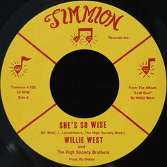 Willie West And High Society Brothers : Cold In The Storm  (7", Single, Yel)