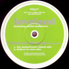 Loveland Featuring Rachel McFarlane : (Keep On) Shining / Hope (Never Give Up) (Remixes) (12")