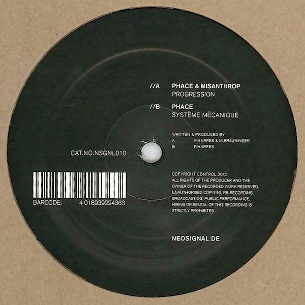 Phace & Misanthrop / Phace : Progression / Système Mécanique (12", Ltd)