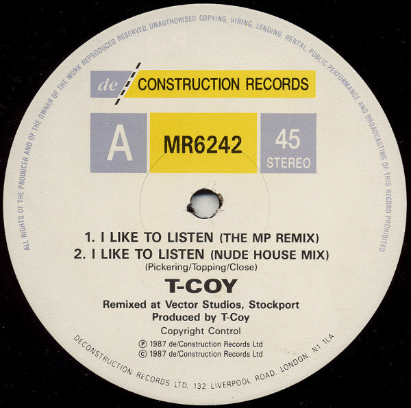 T-Coy : I Like To Listen (12")