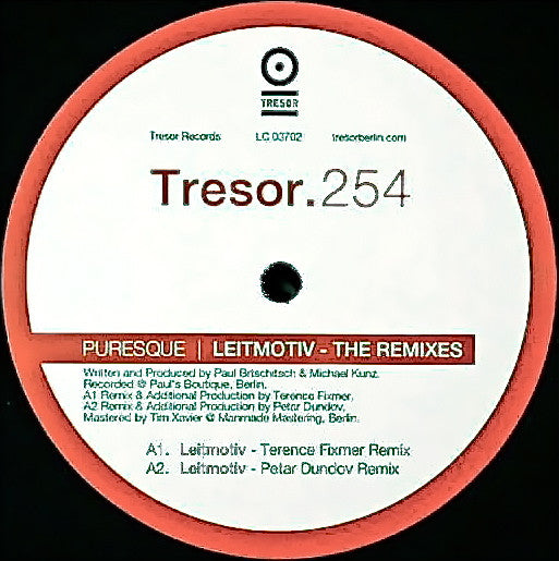 Puresque : Leitmotiv - The Remixes (12")