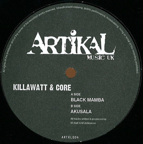 Killawatt (2) & Core (13) : Black Mamba (12", Ltd, RP)