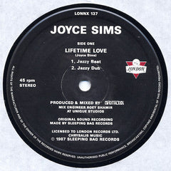 Joyce Sims : Lifetime Love (12")