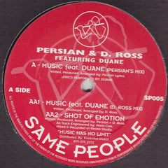 Persian & D. Ross* Featuring Duane (19) : Music / Shot Of Emotion (12", M/Print)