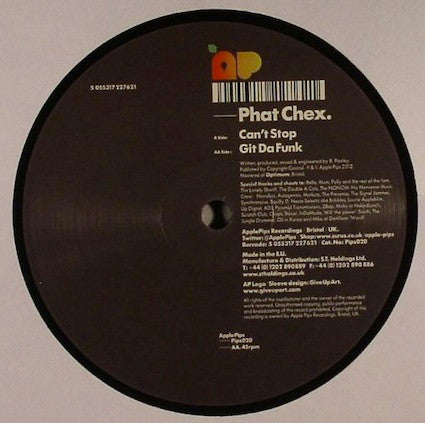 Phat Chex : Can't Stop / Git Da Funk (12")
