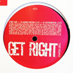 Jennifer Lopez : Get Right (12", Promo)