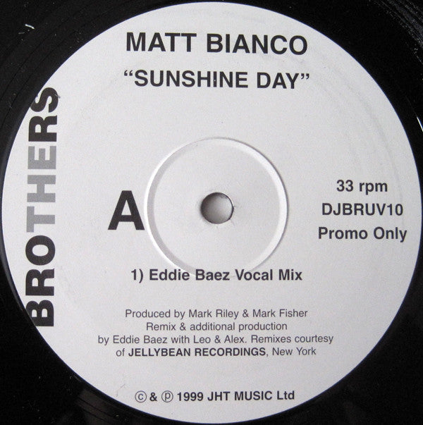 Matt Bianco : Sunshine Day (12", Promo)
