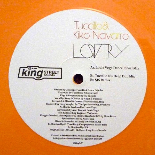 Giuseppe Tuccillo & Kiko Navarro feat. Amor (9) : Lovery (Louie Vega, SIS, Tuccillo Remixes) (12", Ora)