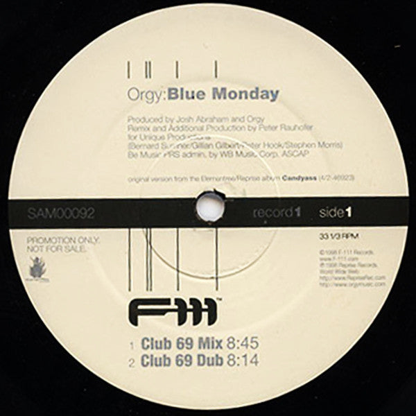 Orgy : Blue Monday / Stitches (2x12", Promo)