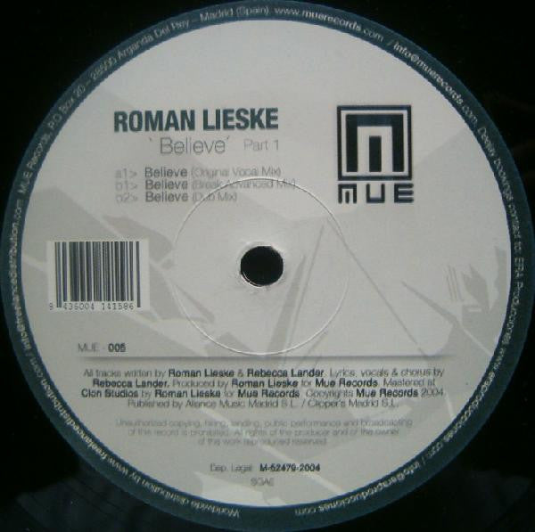 Roman Lieske : Believe (Part 1) (12")