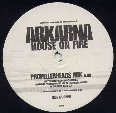 Arkarna : House On Fire (12", Promo)
