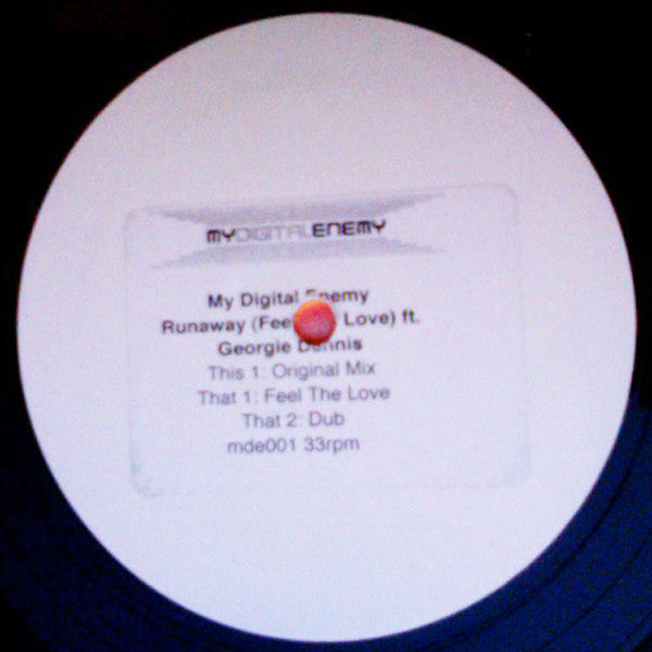 My Digital Enemy : Runaway (Feel The Love) (12", Promo, W/Lbl)