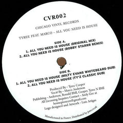 Tyree Cooper Feat. Marco Anderson (2) : All You Need Is House (12")